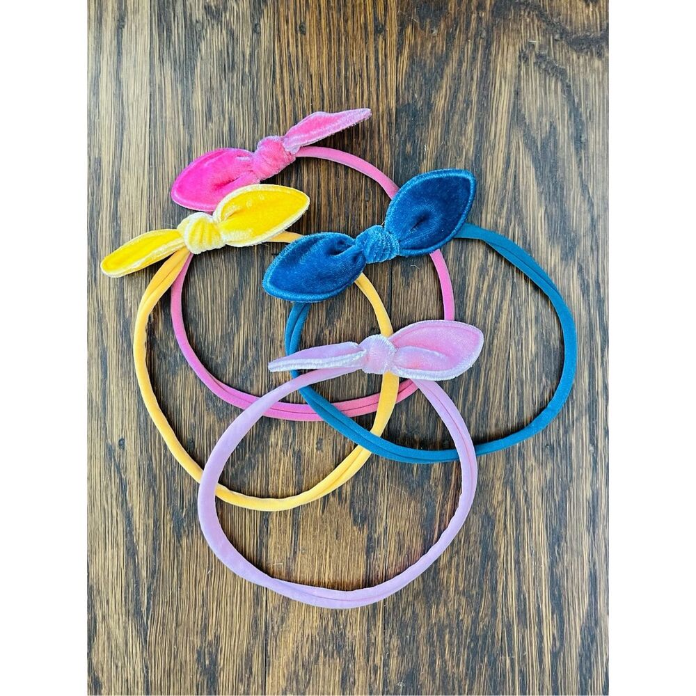 3/$30 NEW Girls Toddler One Size Velvety Bow Headbands